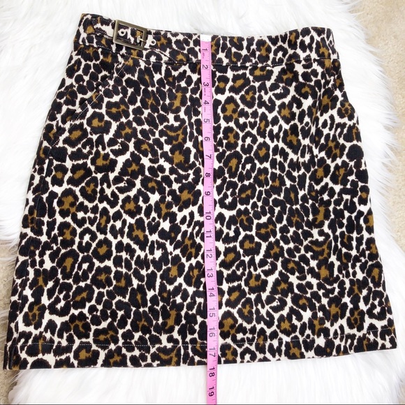 New J. Crew Buckle Mini Skirt in Leopard Corduroy - Picture 11 of 12